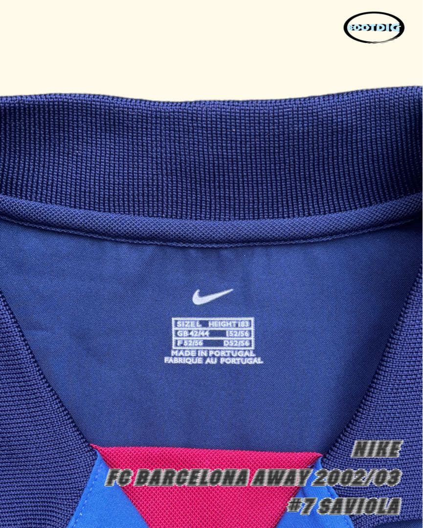 バルセロナ アウェイユニフォーム サビオラ サッカー　NIKE 00s