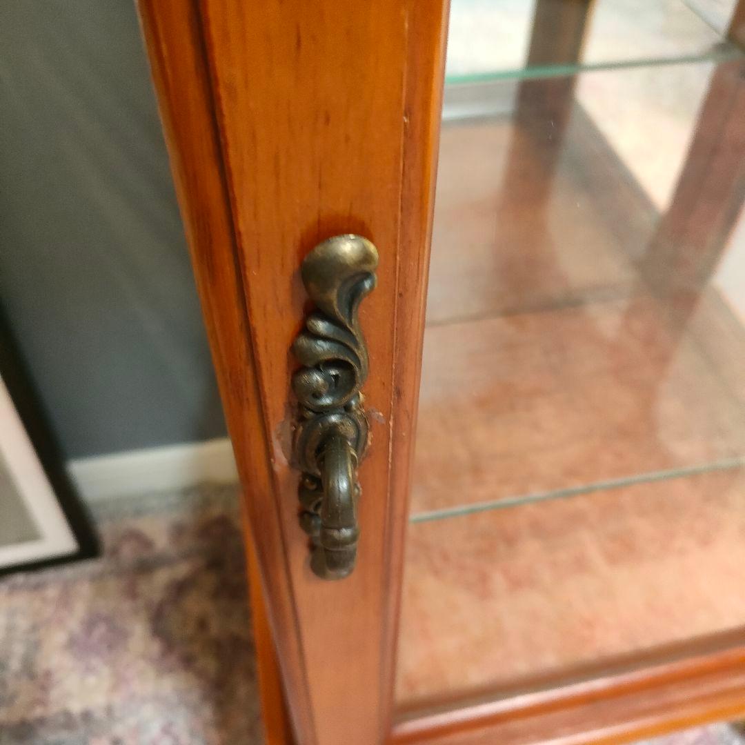 【希少】大理石天板クラシック猫脚コレクション飾り棚 ガラスショーケース」