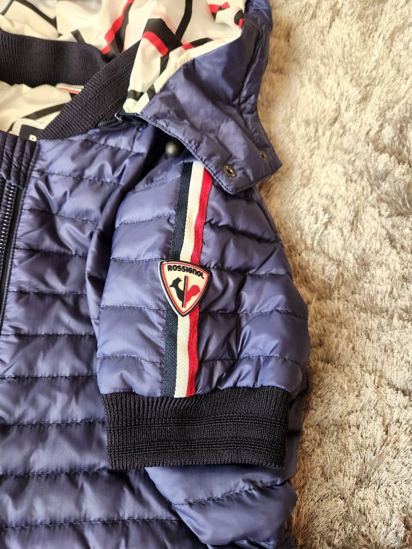 ロシニョール VILLE 半袖　ダウンジャケット　スキー　38 ネイビー