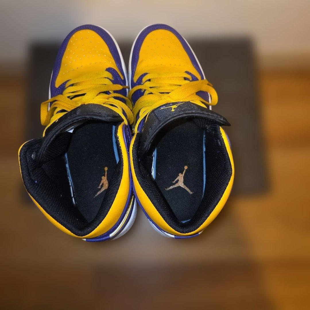 バスケットボールシューズ ハイカット 紫/黄色