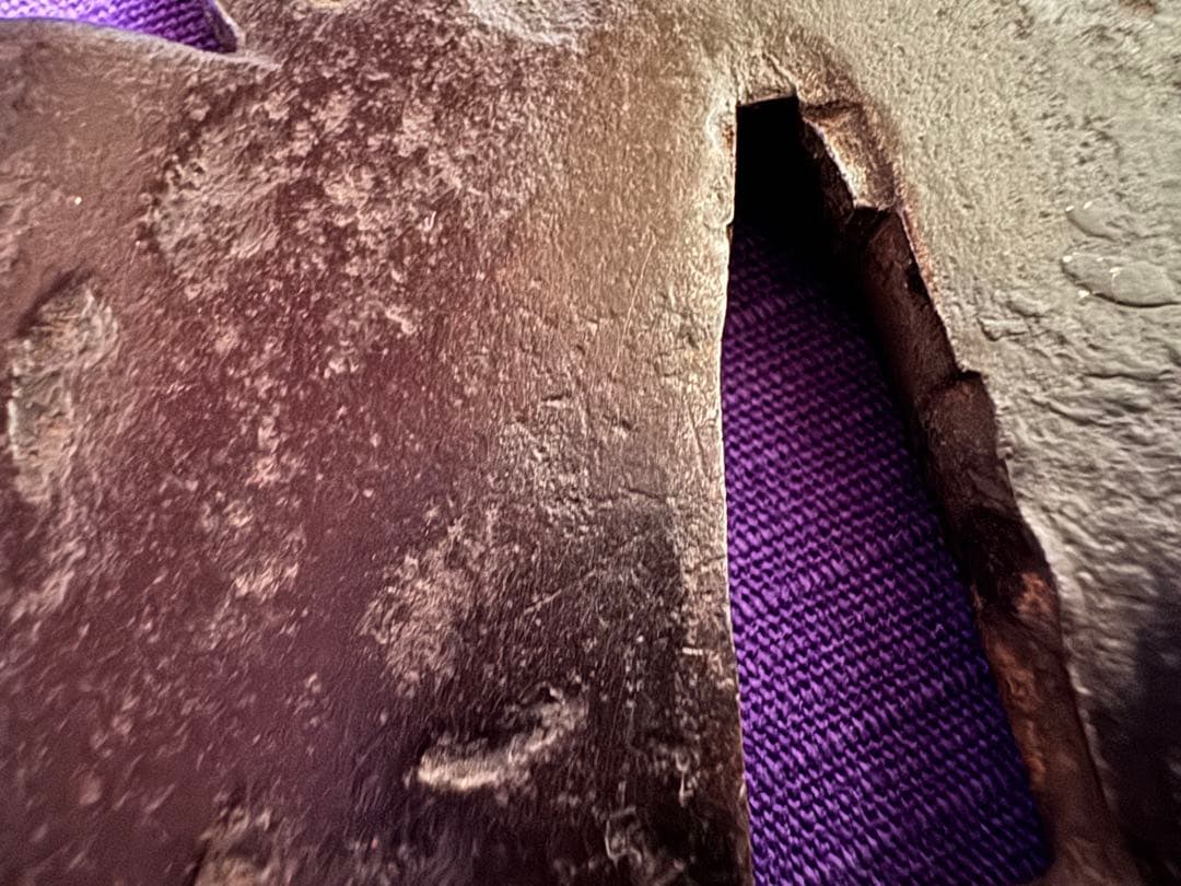 在銘　室町？　花木瓜鉄鐔　信家を彷彿させる名鐔（日本刀装具脇差短刀拵小柄笄目貫