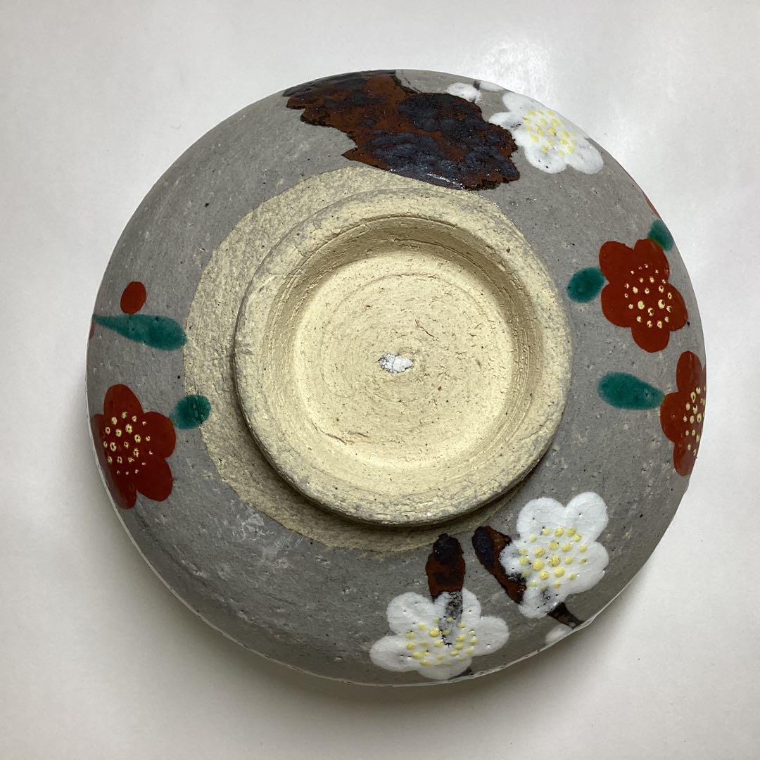 茶碗 乾山写 槍梅 加賀瑞山 木箱入 茶道具 古物品