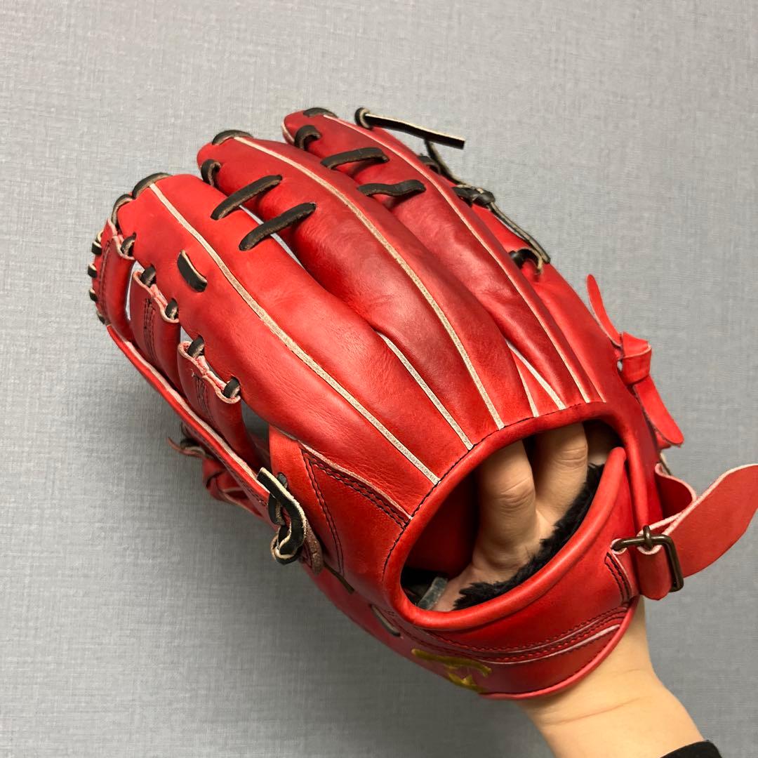 1208 ミツワタイガー 型抜群 極美品 即戦力 軟式 外野手用グローブ 左投げ