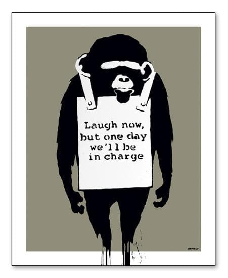 額装済/ポスター/Laugh Now（バンクシー）