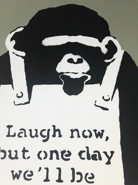 額装済/ポスター/Laugh Now（バンクシー）