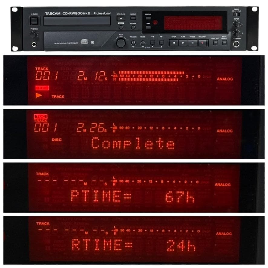◆CD録音履歴24時間◆TASCAM CDレコーダー CD-RW900MK2