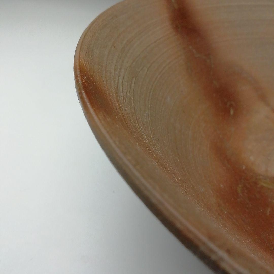 Ｔ４４０　茶碗　『備前焼』『平茶碗』『森岡宏 造』　共箱　抹茶碗　茶道具