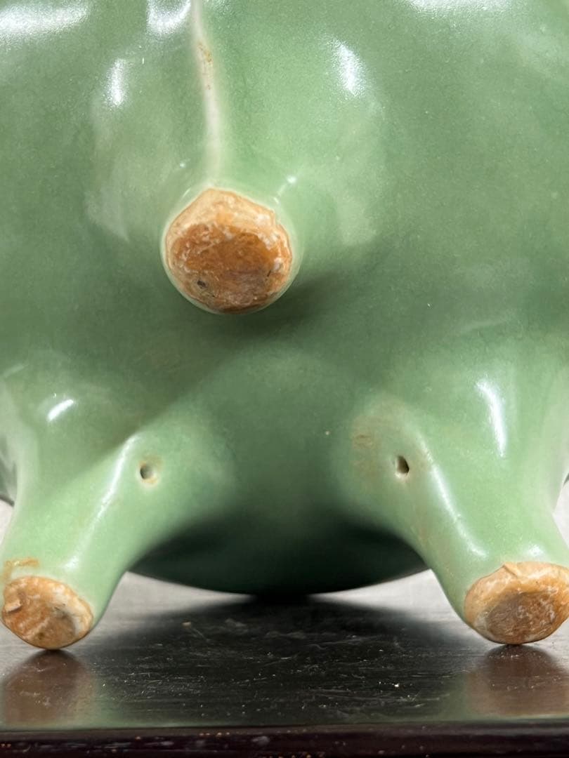 中国古美術　青磁袴腰香炉　龍泉窯香炉 F1-10