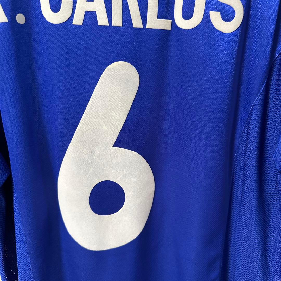 R. CARLOS 6番 シャツ 青　ブラジル代表　ロベルトカルロス