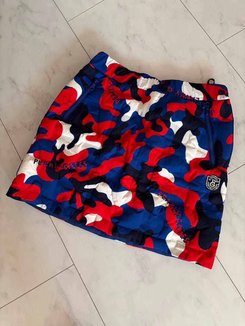 パーリーゲイツ　ニットブルゾン・ダウンスカート　セットアップ　カモフラ