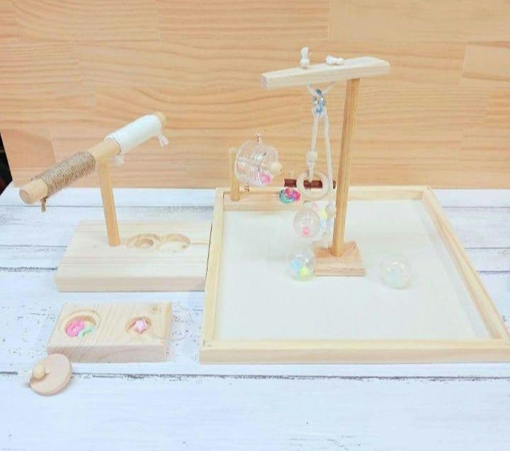 g157　止まり木　Tパーチ　スタンド　バードトイ　フォージングトイ色々セット