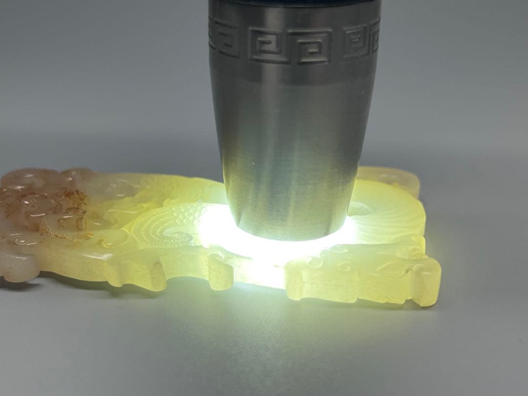 中国古美術　本物和田玉　根付　玉璧　龍鳳紋　旧蔵　コレクション　透かし彫り