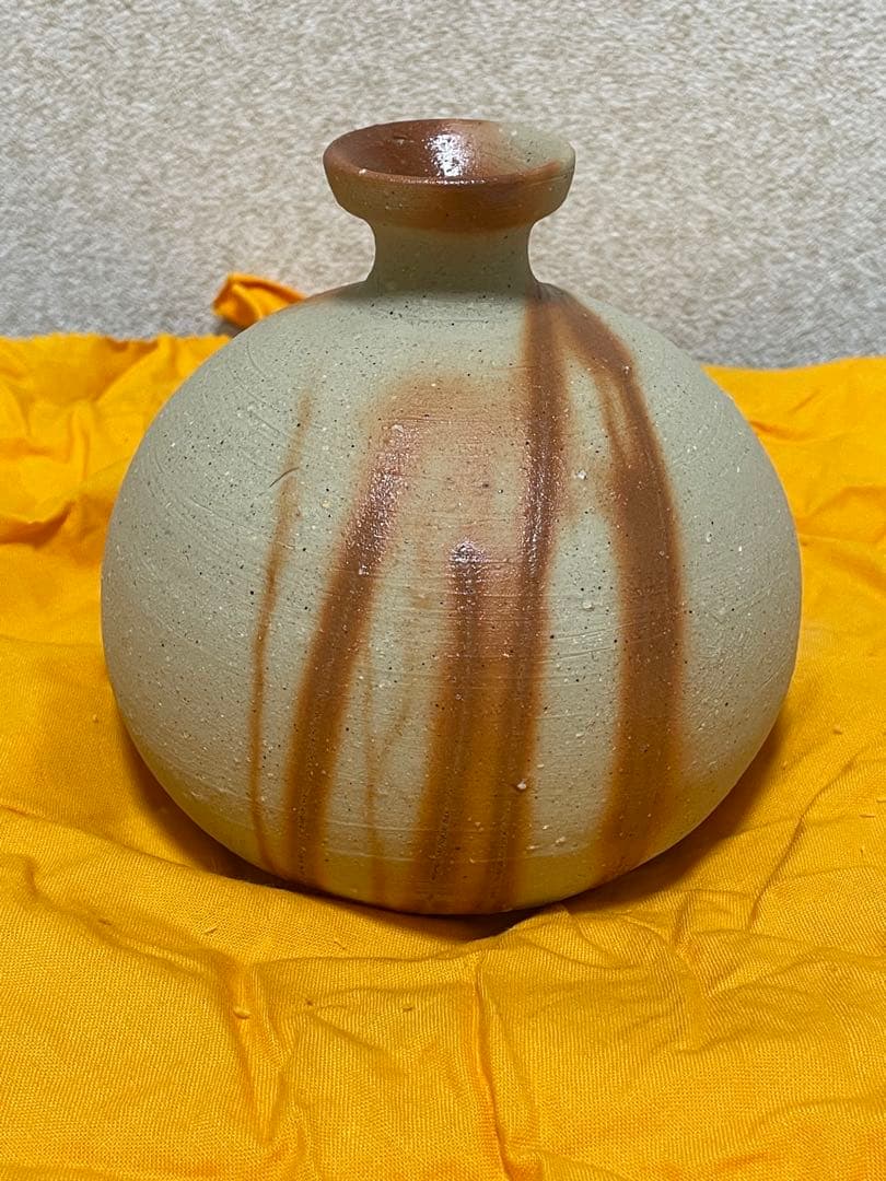 人間国宝 伊勢崎淳 新品未使用 花入れ 花瓶 徳利　一輪挿し