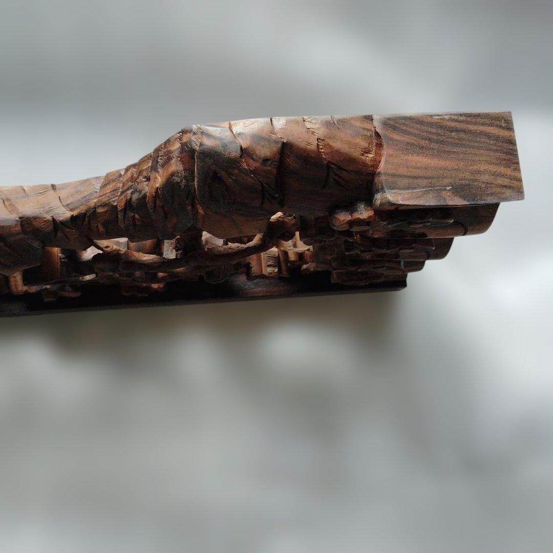 縞黒檀無垢欄間　仏壇用55cm巾