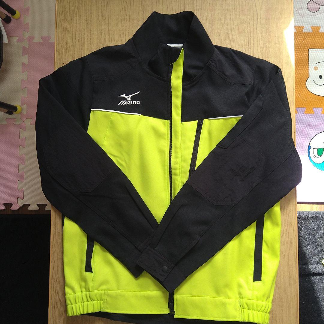 Mizuno フルジップウィンドブレーカー ブラック/ライム