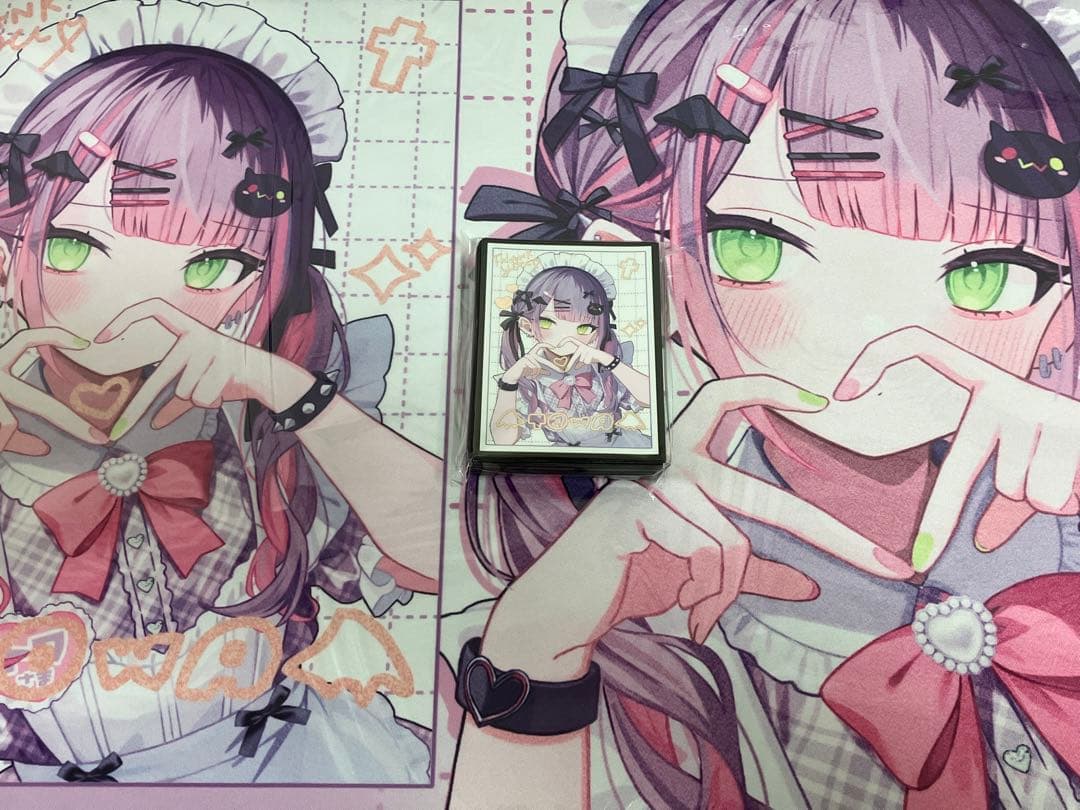 白詰草　ホロライブ　スリーブ　プレイマット　チェキ風　常闇トワ