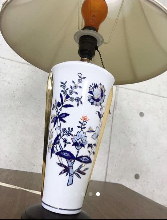 卓上ランプ キシマ 陶器 花柄 ゴールド テーブルランプ