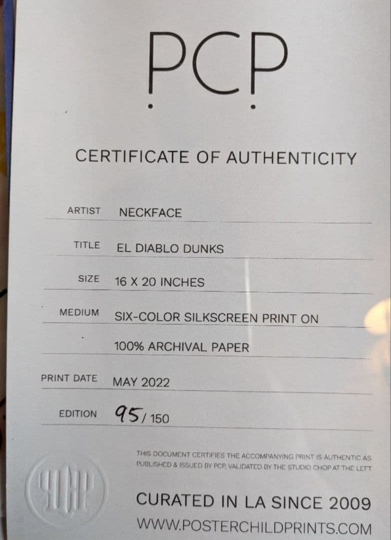 NECKFACE 150部限定 シルクスクリーン　アートポスター