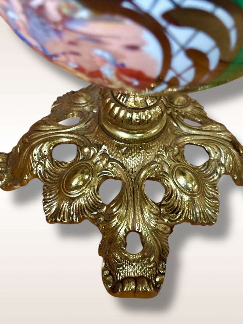 #Bronpor スペイン製 デコラティブ花瓶風　ブロンズ装飾 グリーン