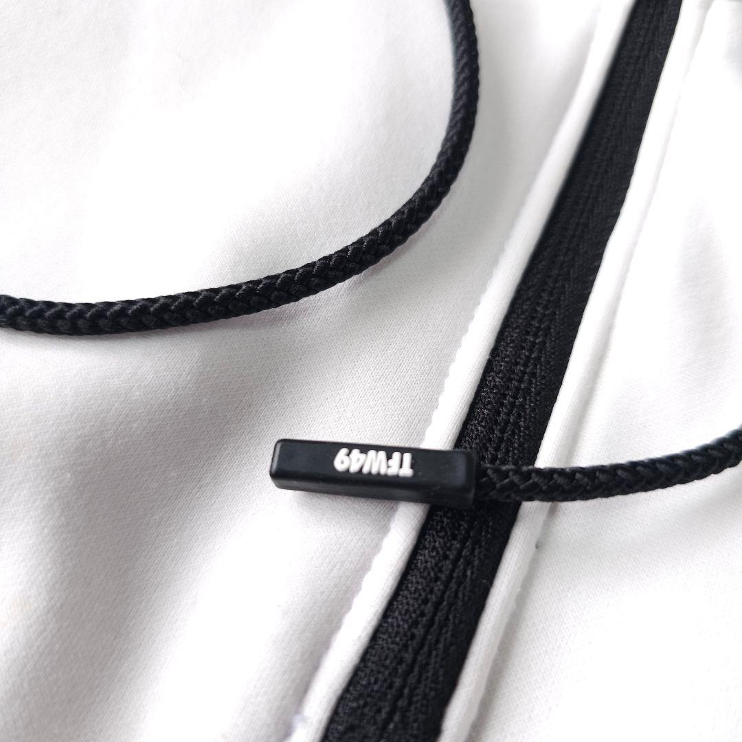 TFW49 異素材 ダンボールニット ハーフジッププルオーバーパーカー L 白