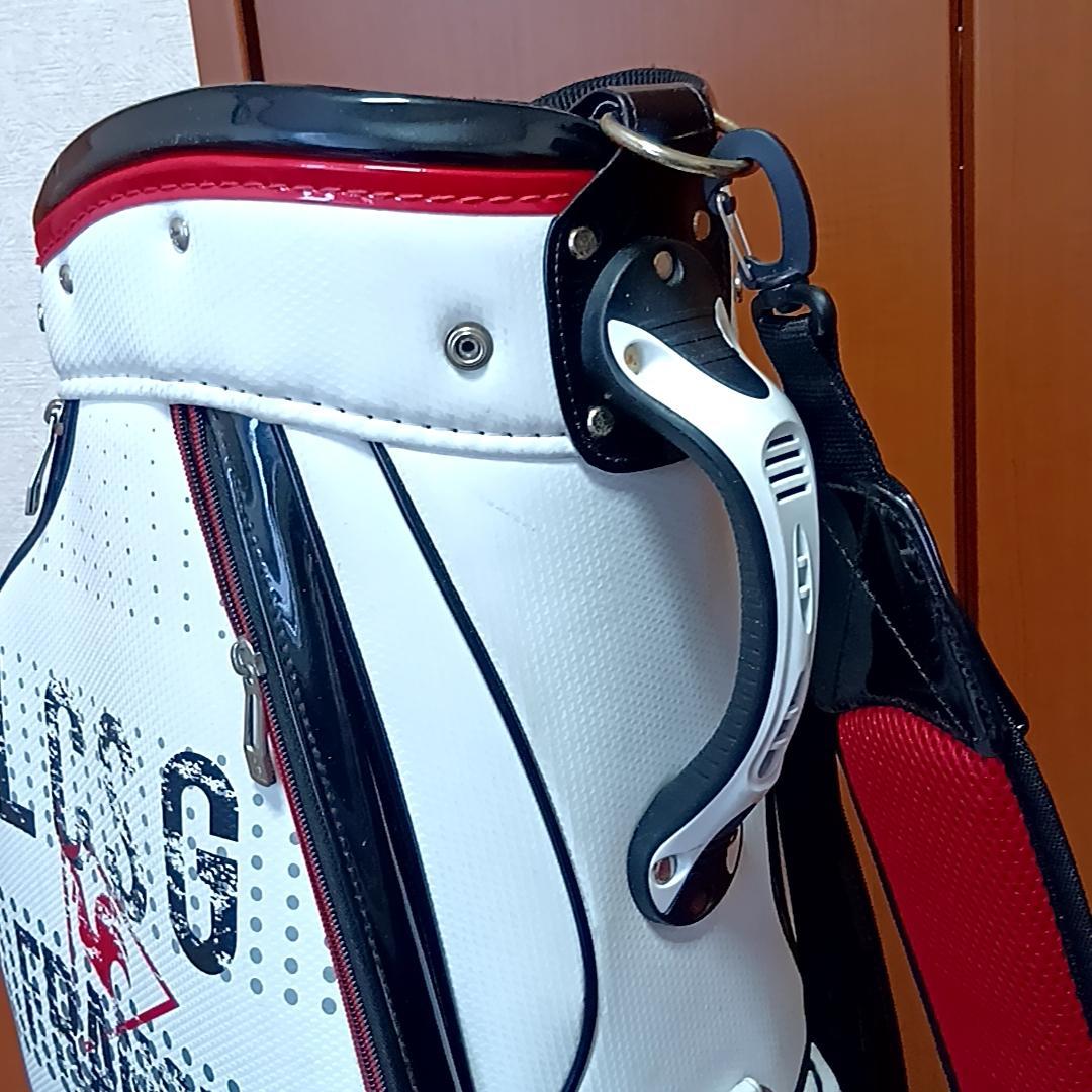 ルコック 軽量キャディバッグ 9型　QQBPJJ06 ビッグロゴ　ホワイト