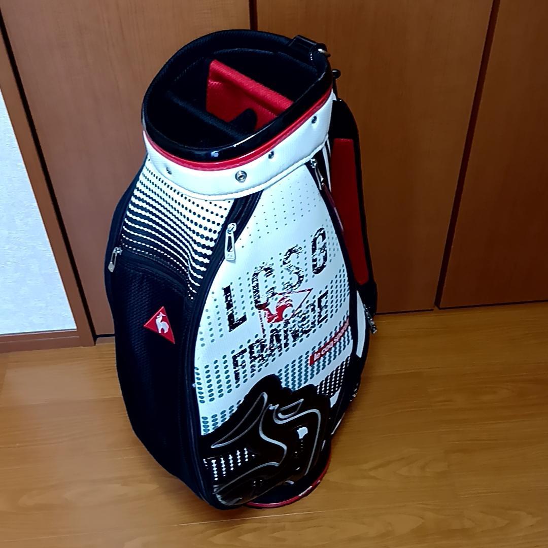 ルコック 軽量キャディバッグ 9型　QQBPJJ06 ビッグロゴ　ホワイト