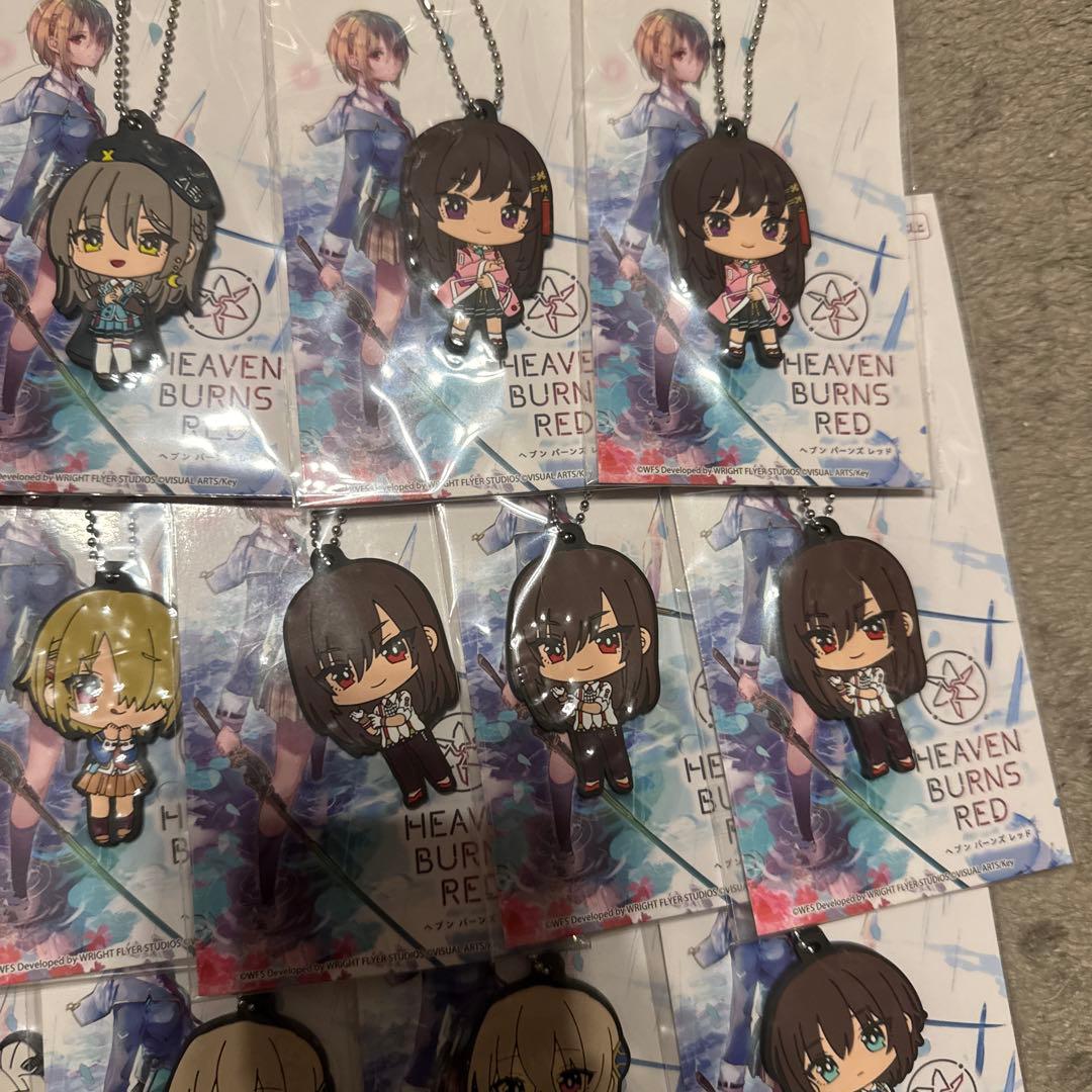 プ*い様 ヘブンバーンズレッド　ラバーキーホルダー　7種類　16点セット