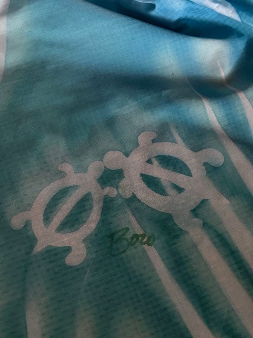 u*d様 パウスカート 青緑 ハワイ 直接輸入 手染め 長さ77cm 新