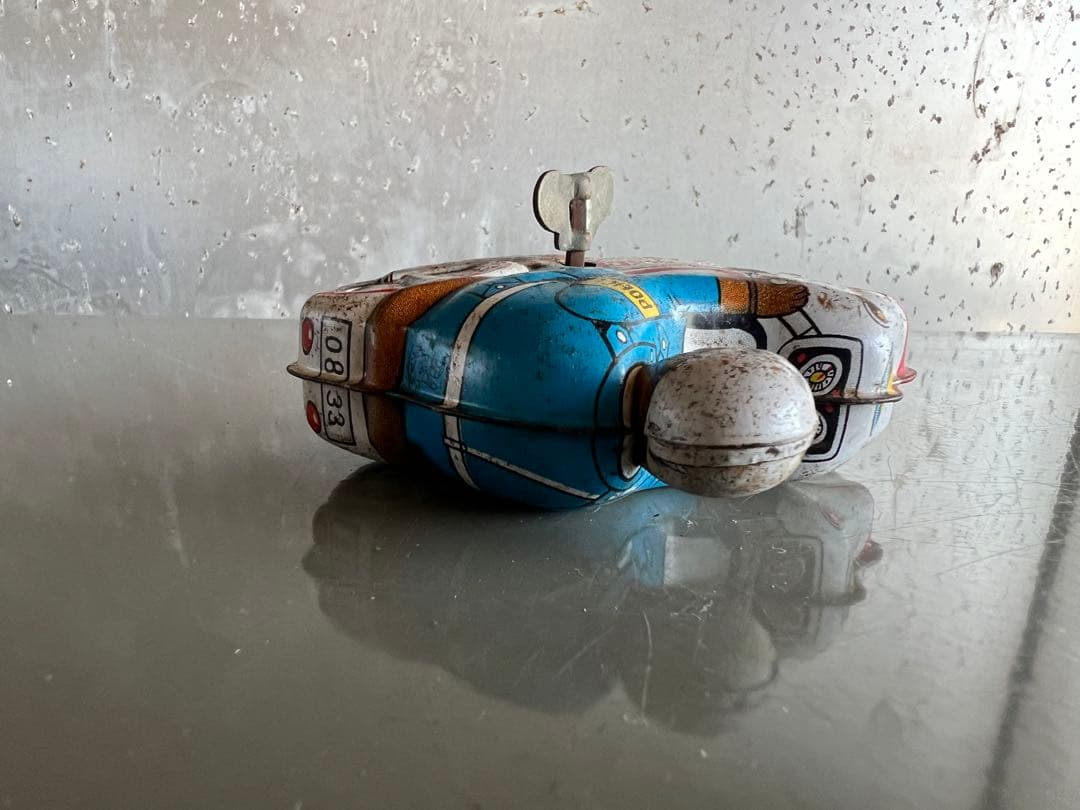 【O-835】ブリキ おもちゃ 車 バイク ポリス ゼンマイ 昭和レトロ