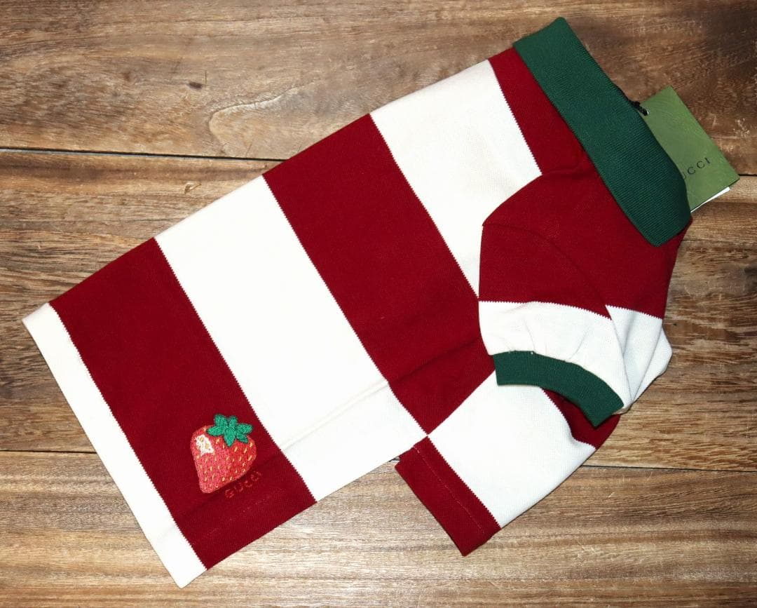 新品 GUCCI ペットコレクション ビッグストライプシャツ (Mサイズ)　Ⓗ