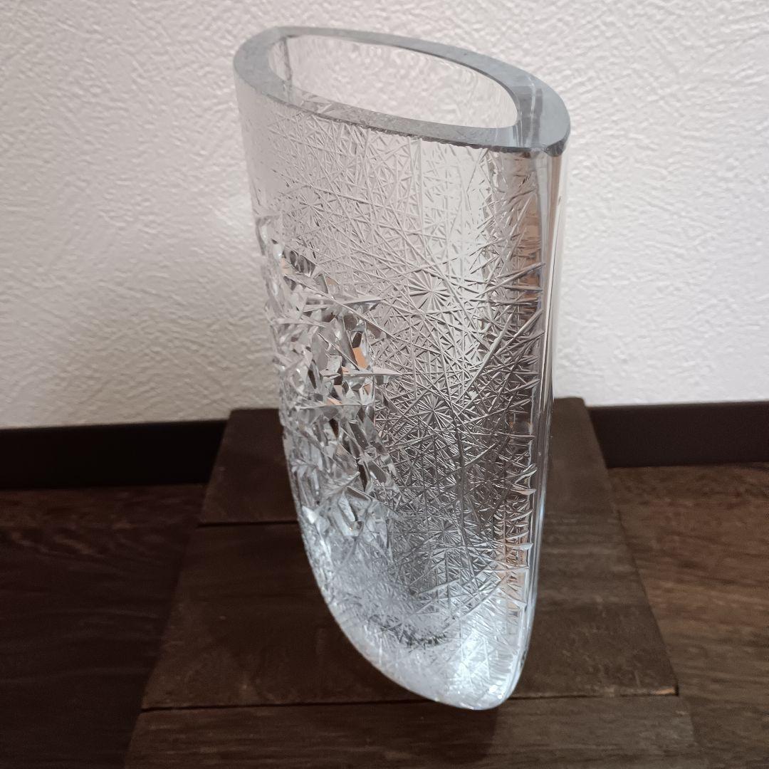 HOYAクリスタル フラワーベース 花瓶 佐々木文夫デザイン 高さ22cm希少