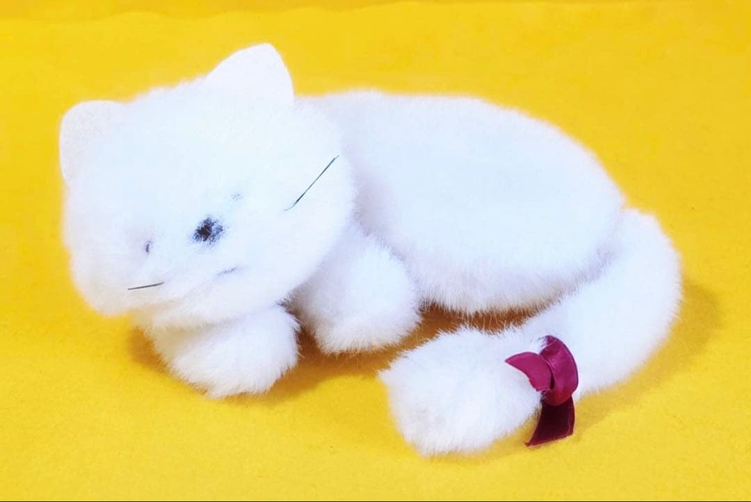 1970年代製エトワールetoileビンテージぬいぐるみ白猫ネコ昭和レトロ人形