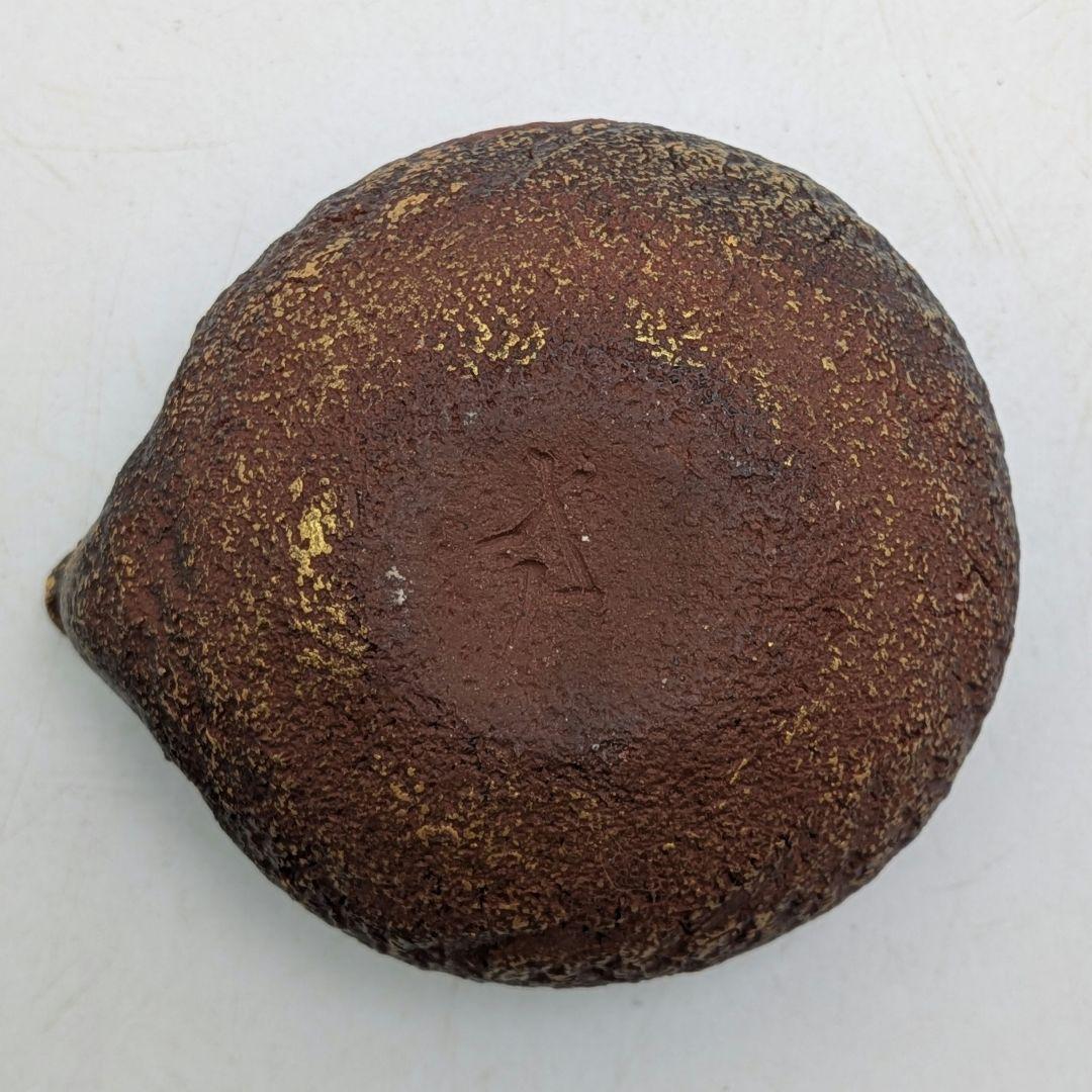 鈴木篤夫 備前焼 金彩備前龍摘宝瓶 四方桟共箱共布栞 手造り宝瓶 煎茶道具 竜