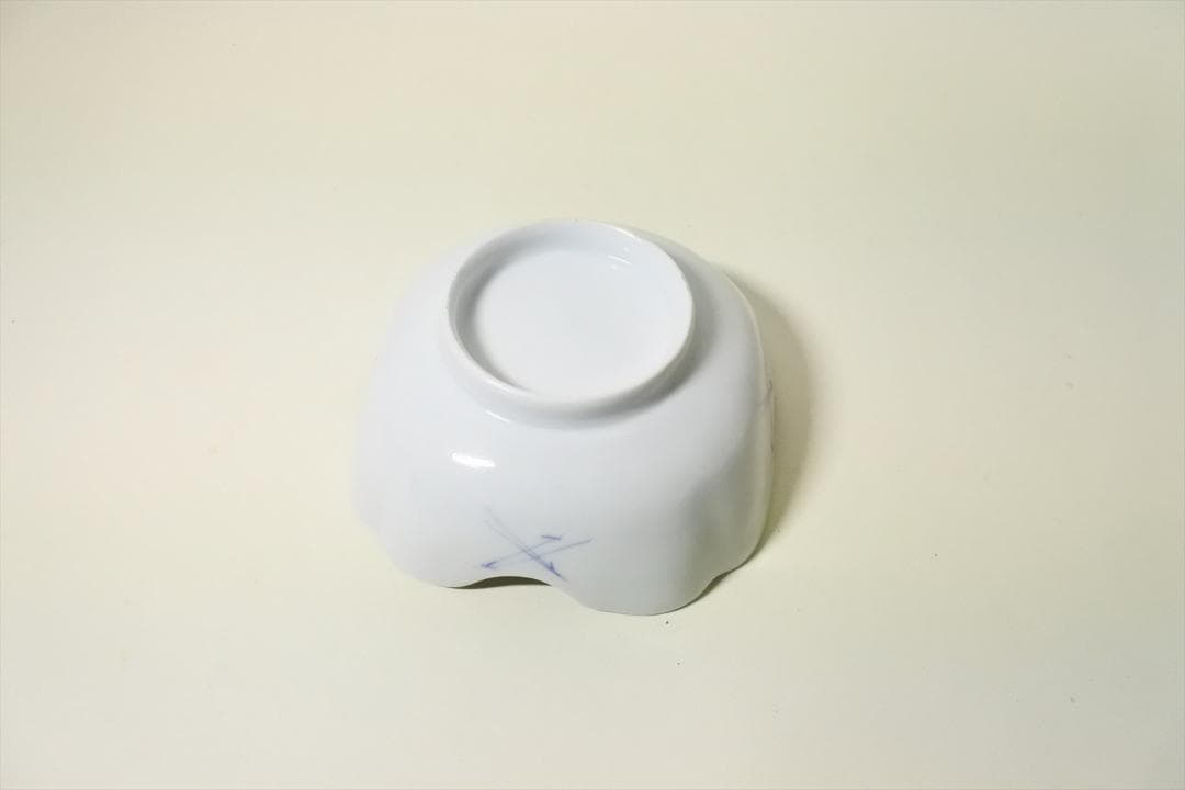 江戸末期～明治時代　伊万里　染付　折松葉　角　鉢　向付　５客組　骨董品　g