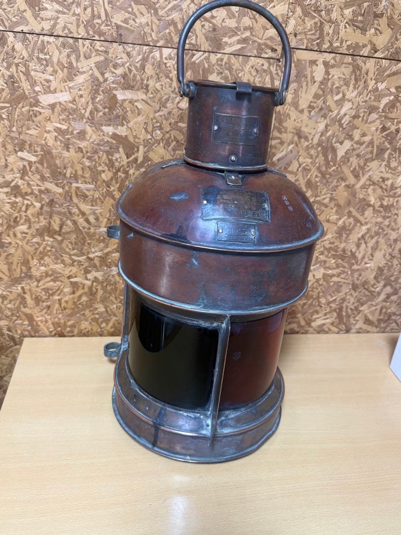 日本船燈株式会社　赤緑　インテリア　ランタン　アンティーク　昭和13年