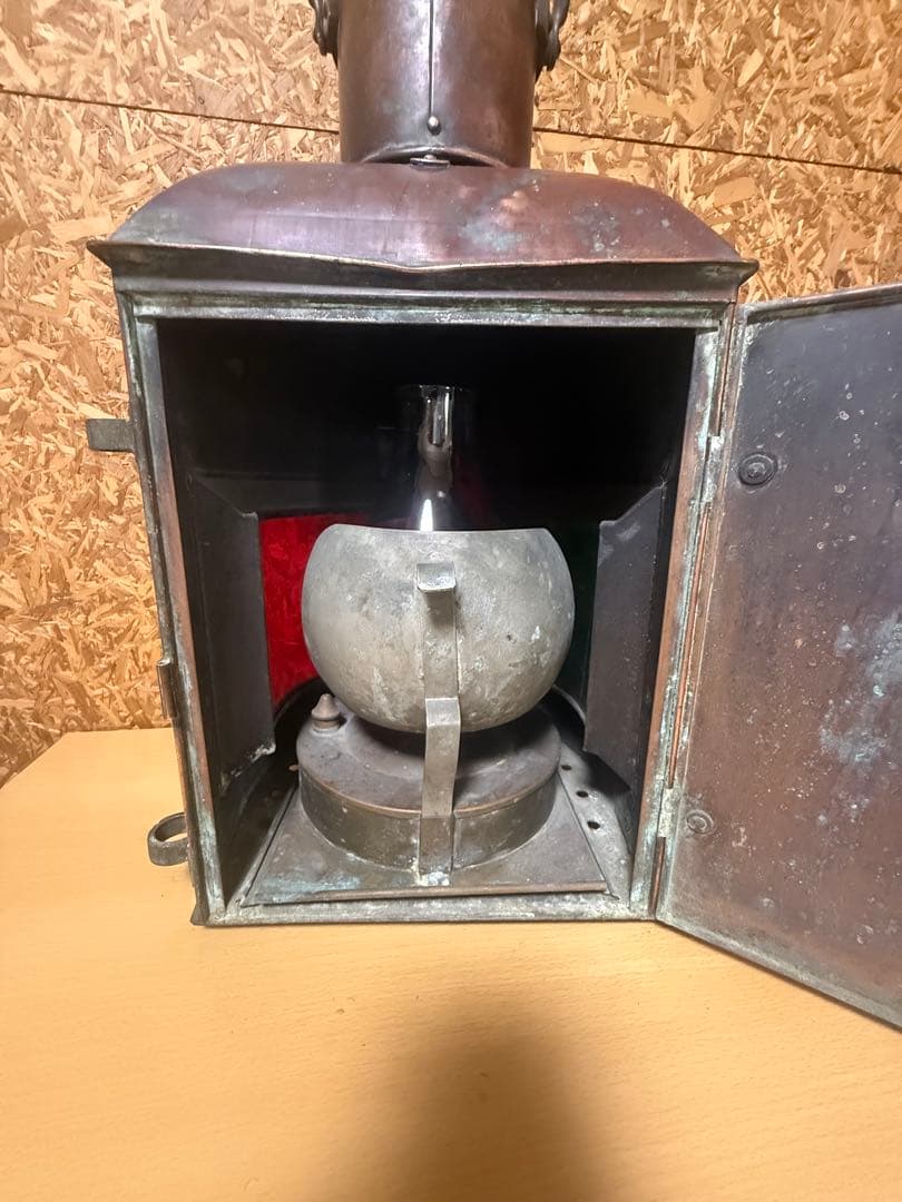 日本船燈株式会社　赤緑　インテリア　ランタン　アンティーク　昭和13年