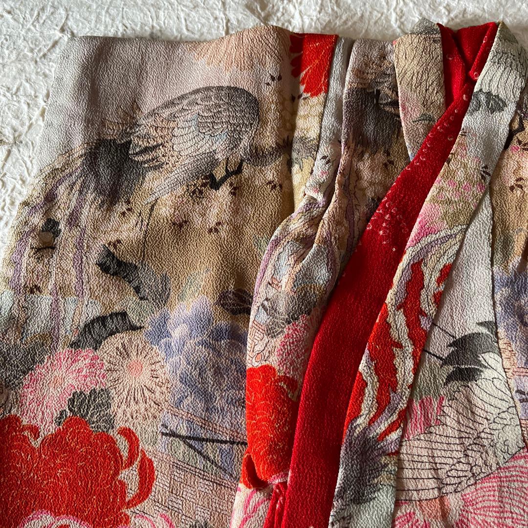 古布　江戸縮緬　人形の着物　15号　二枚仕立て　希少　打掛？　2612503