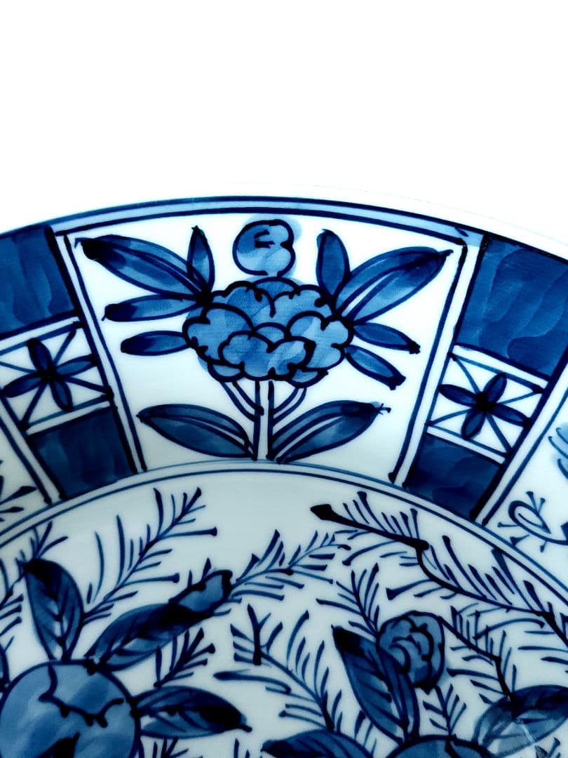 舘林源右衛門作　源右衛門 染付芙蓉手 皿 直径：約30.5cm