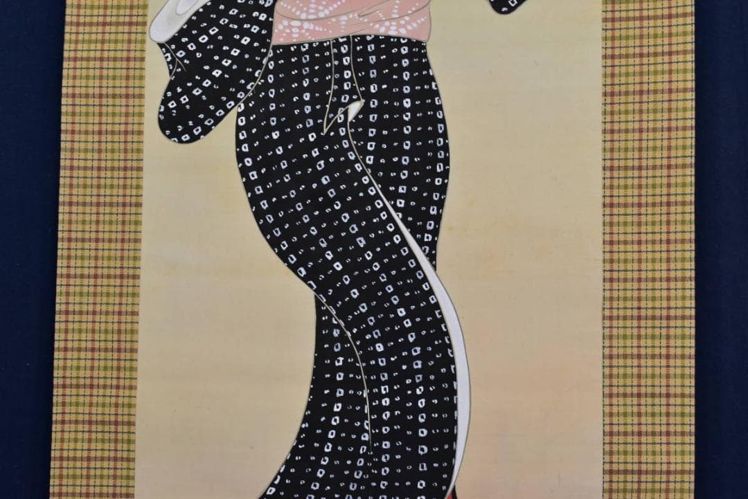 【真作】光龍/湯上り美人図/掛軸☆宝船☆AA-976