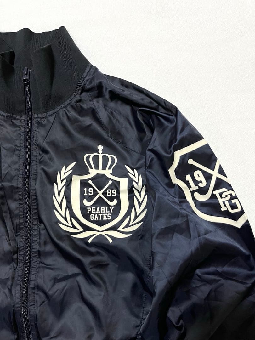 【PEARLY GATES】サイズ5紺フルジップジャケット＊パーリーゲイツ上着