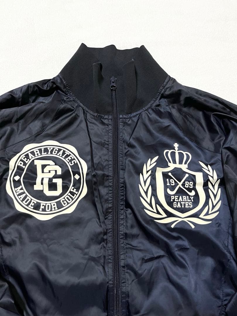 【PEARLY GATES】サイズ5紺フルジップジャケット＊パーリーゲイツ上着