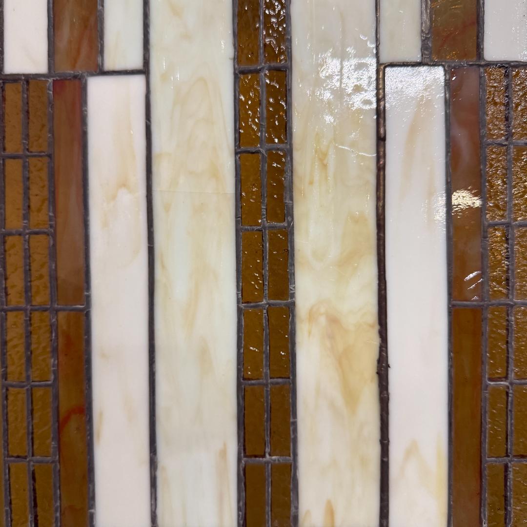 特大 62cm ステンドグラス パネル フランク・ロイド・ライト風 幾何学模様