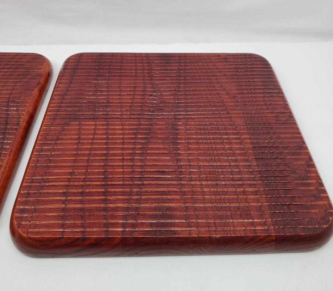 我谷盆　二枚セット　四方盆　トレー　27cm　くり貫き