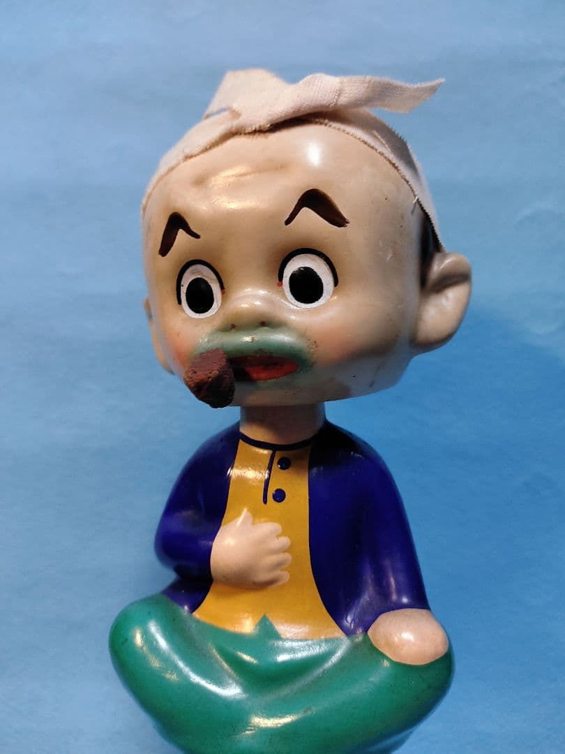 昭和レトロ 当時物 デンスケ 伝助 首ふり人形 陶器 浅草芸人