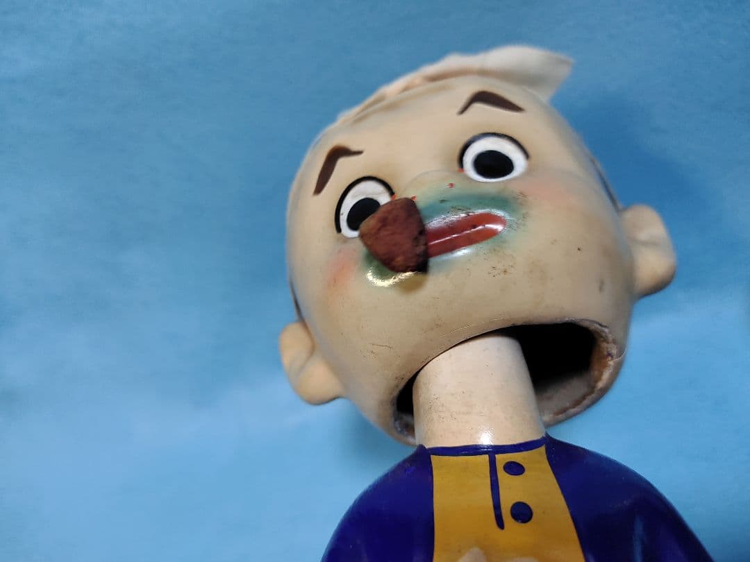 昭和レトロ 当時物 デンスケ 伝助 首ふり人形 陶器 浅草芸人