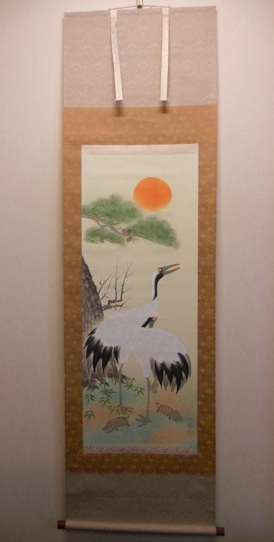 掛け軸 大泉 松竹梅鶴亀 絹本 希少 軸装 茶道具 掛軸 美品 です。