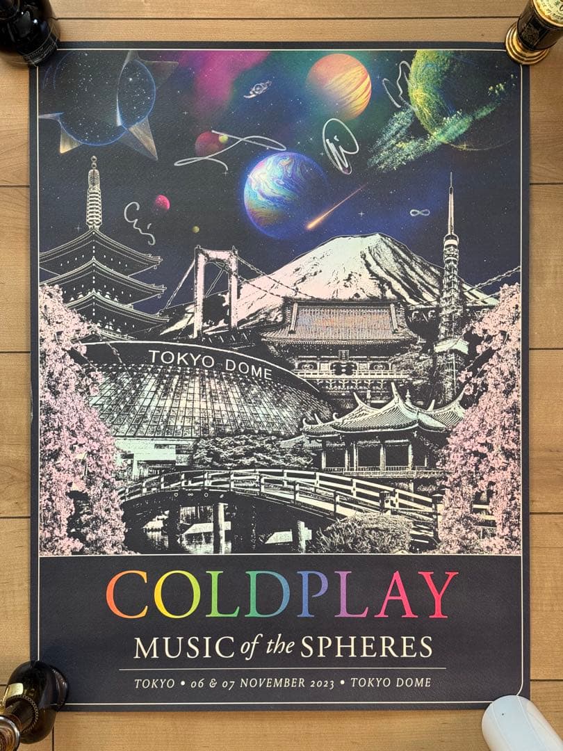 【直筆サイン入り】COLDPLAY 2023年東京ドーム ポスター