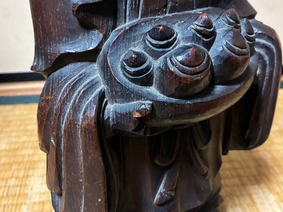 木製 彫刻 中国？ 人物像 約44㎝ 唐物