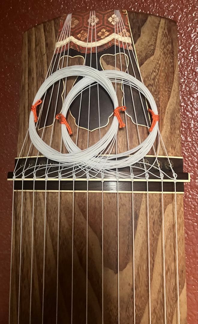 お筝 13弦 並甲 すだれ彫り 甲に傷少ない