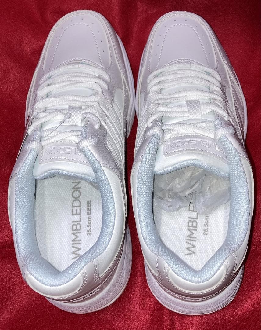 新品 2足 オールコート用 25.5cm テニスシューズ 4E 幅広 白